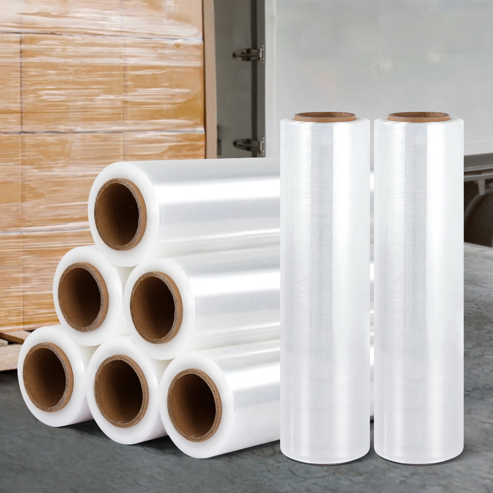 500mm x 400m Stretch Film Pallet Shrink Wrap 8 Rolls Package Use Plastic Clear-6