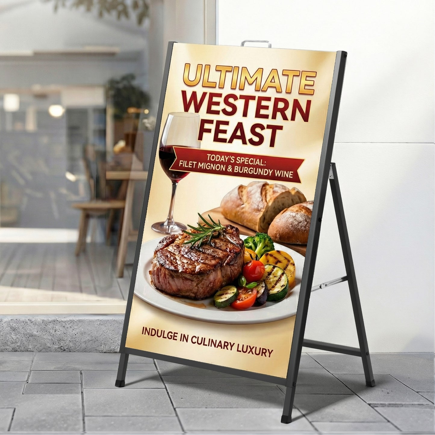 A1 Frame Sign Stand Single Sided Poster Display Board Outdoor Advertising 60x90cm-9
