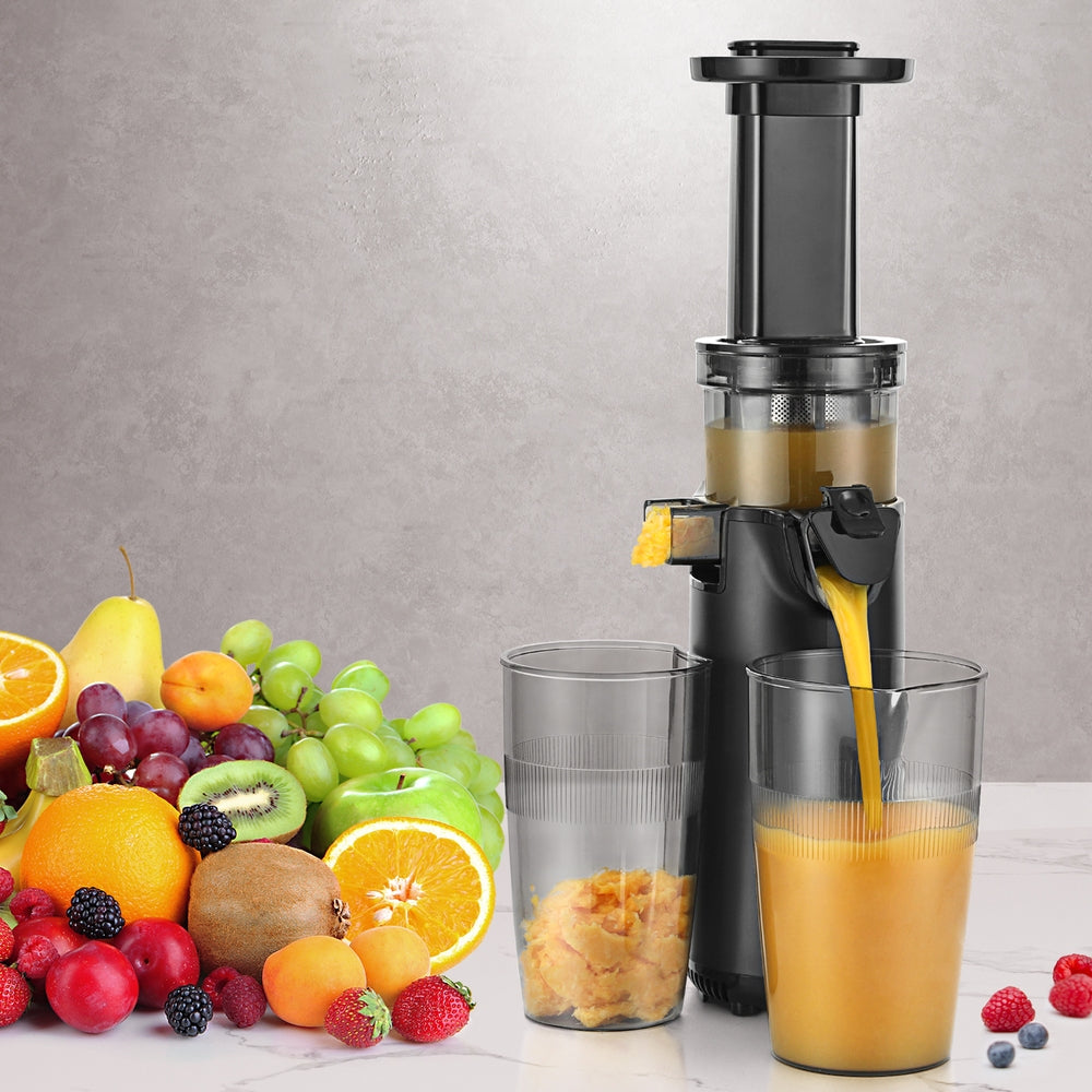 Devanti Slow Juicer Cold Press Fruit Juice Extractor 130W Black-6