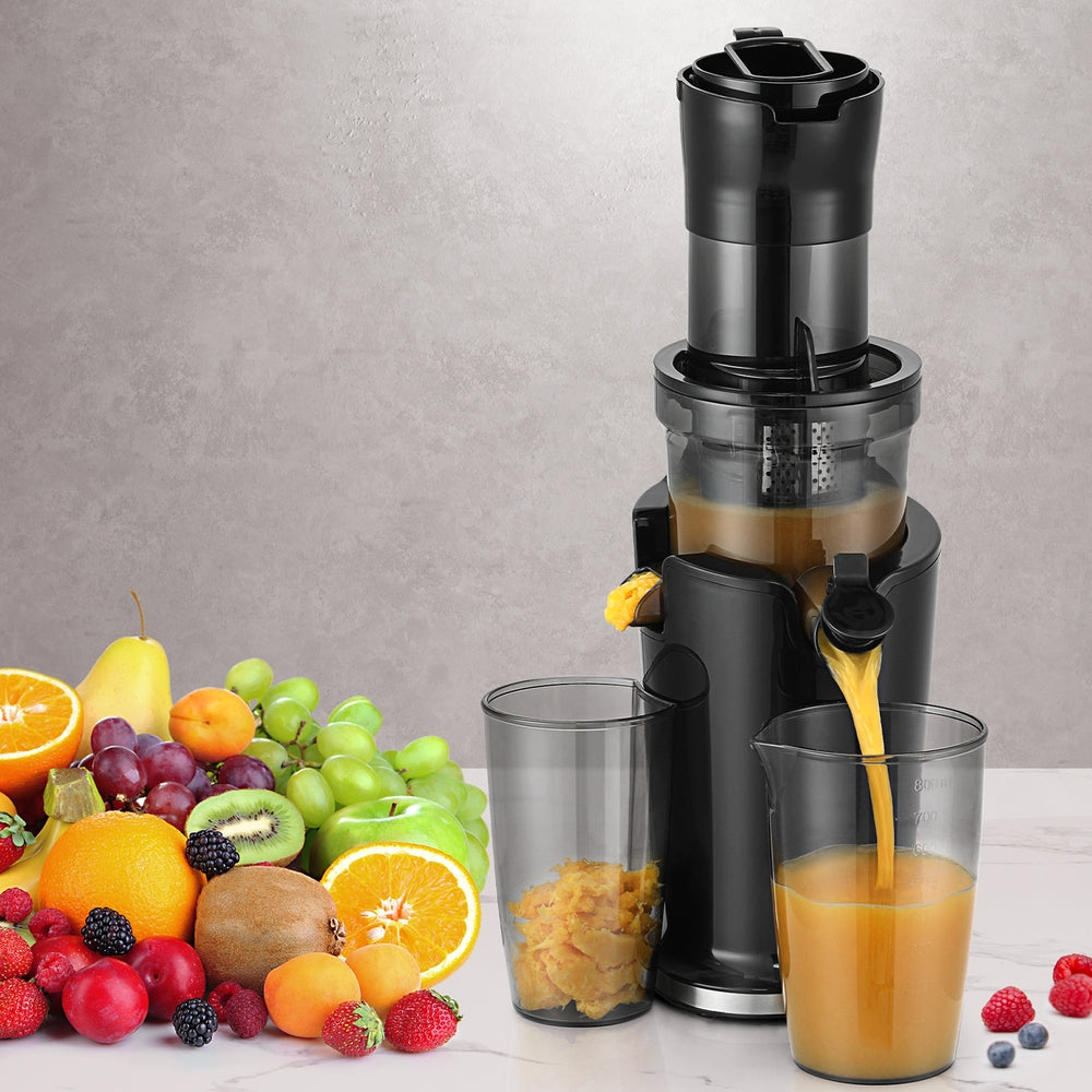 Devanti Slow Juicer Cold Press Fruit Juice Extractor 200W Black-6