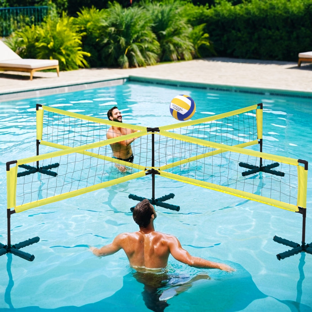 Everfit Water Volleyball Net Set Portable Swimming Pool Nets Game 4 Anchor Bags-5