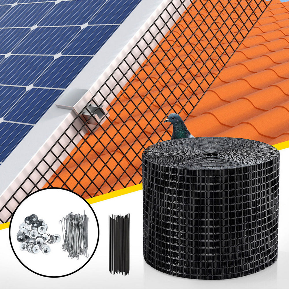 Gardeon 20cm x 30M Solar Panel Bird Guard Mesh Critter Guard Roll Kit with Rust-Proof PVC Coating-6