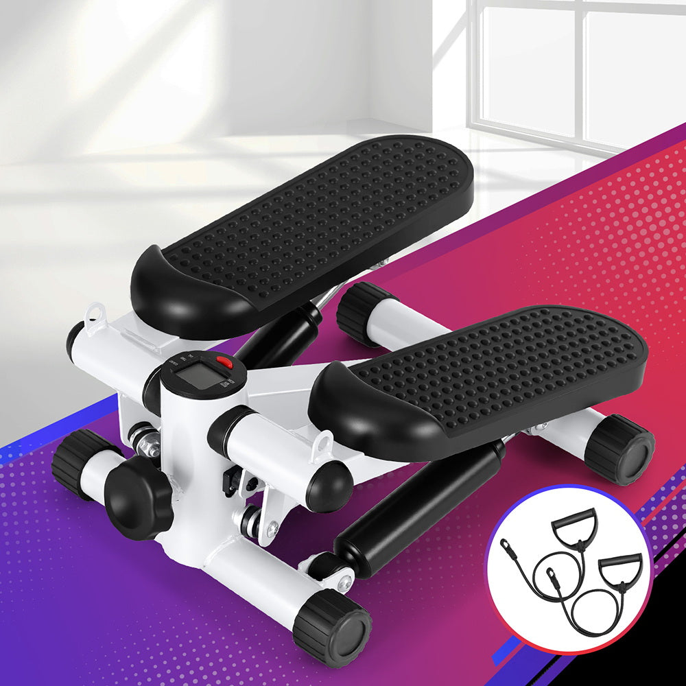 Everfit Mini Stepper with Resistance Rope Aerobic for Exercise Compact Home Workout White-6