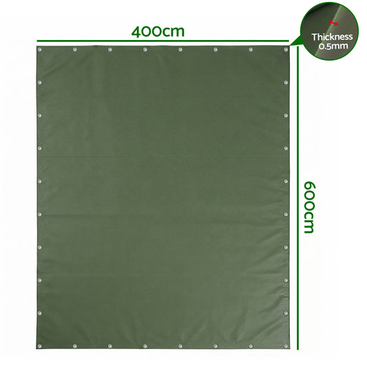 Instahut 4x6m Tarp Tarpaulin 600GSM Camping Canvas Heavy Duty Water Resistant-1