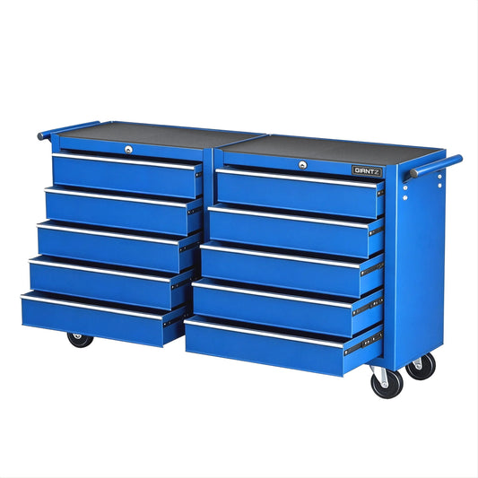 Giantz Tool Chest Trolley 10 Drawers Toolbox Storage Blue-1