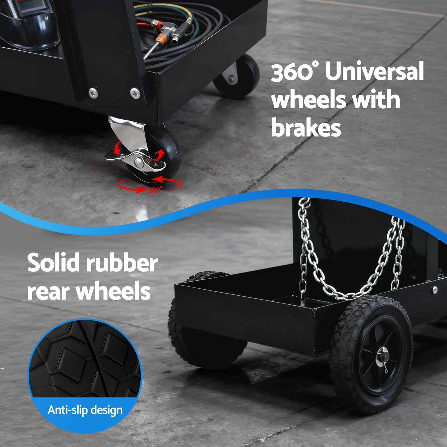 Giantz Welding Trolley Cart Welder MIG TIG ARC MMA Welder Plasma Cutter Storage-6