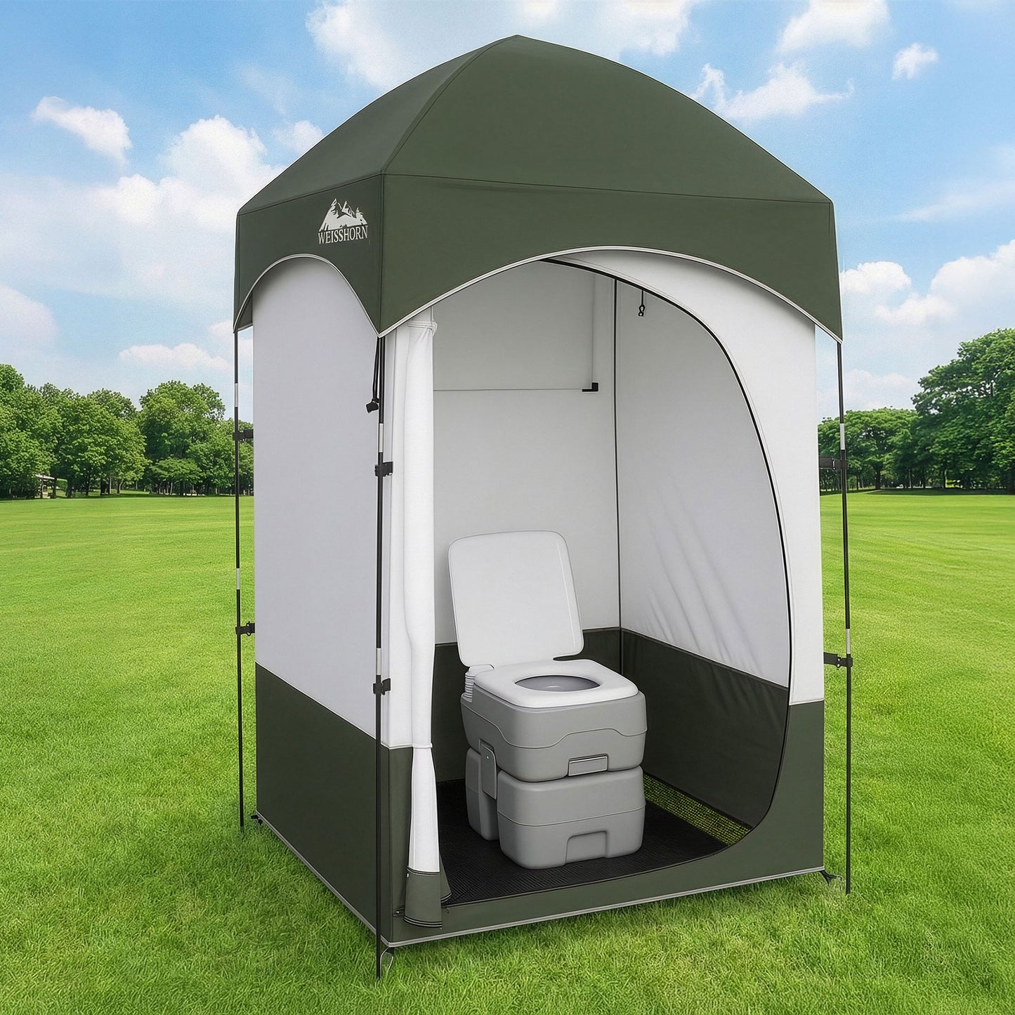 Weisshorn 20L Portable Camping Toilet Shower Tent Changing Room Outdoor Loo Set
