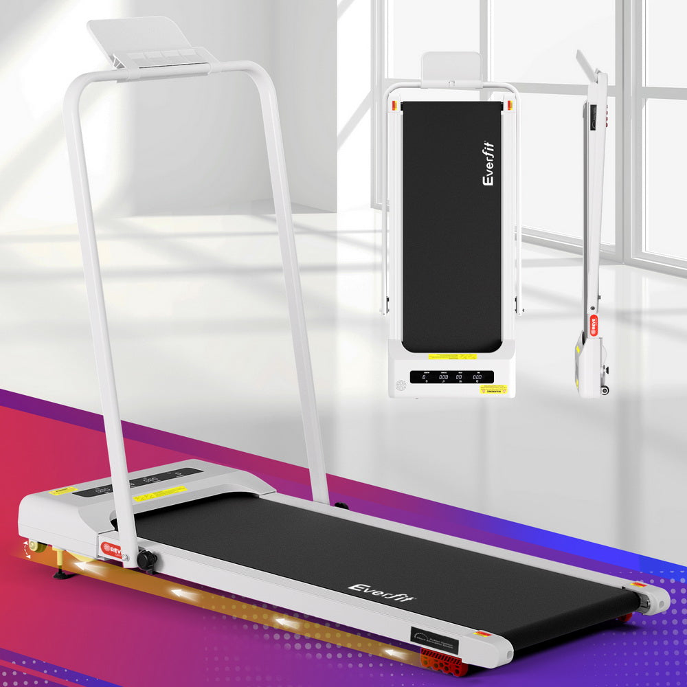 Everfit Treadmill Electric Walking Pad Incline Under Desk 380mm White-6