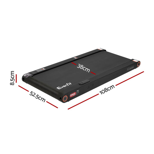 Everfit 4 in 1 Vibration Walking Pad Treadmill Under Desk Treadmills for Home Gym with App Control 380mm Black