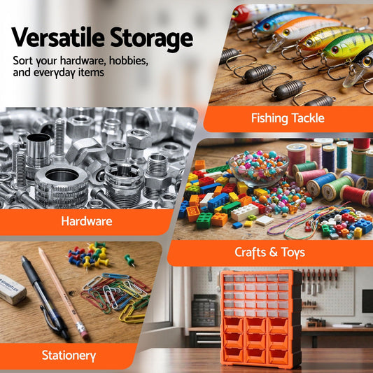 Giantz Tool Organizer 39-Drawer Hardware Cabinet Screw Storage Box Anti-Drop