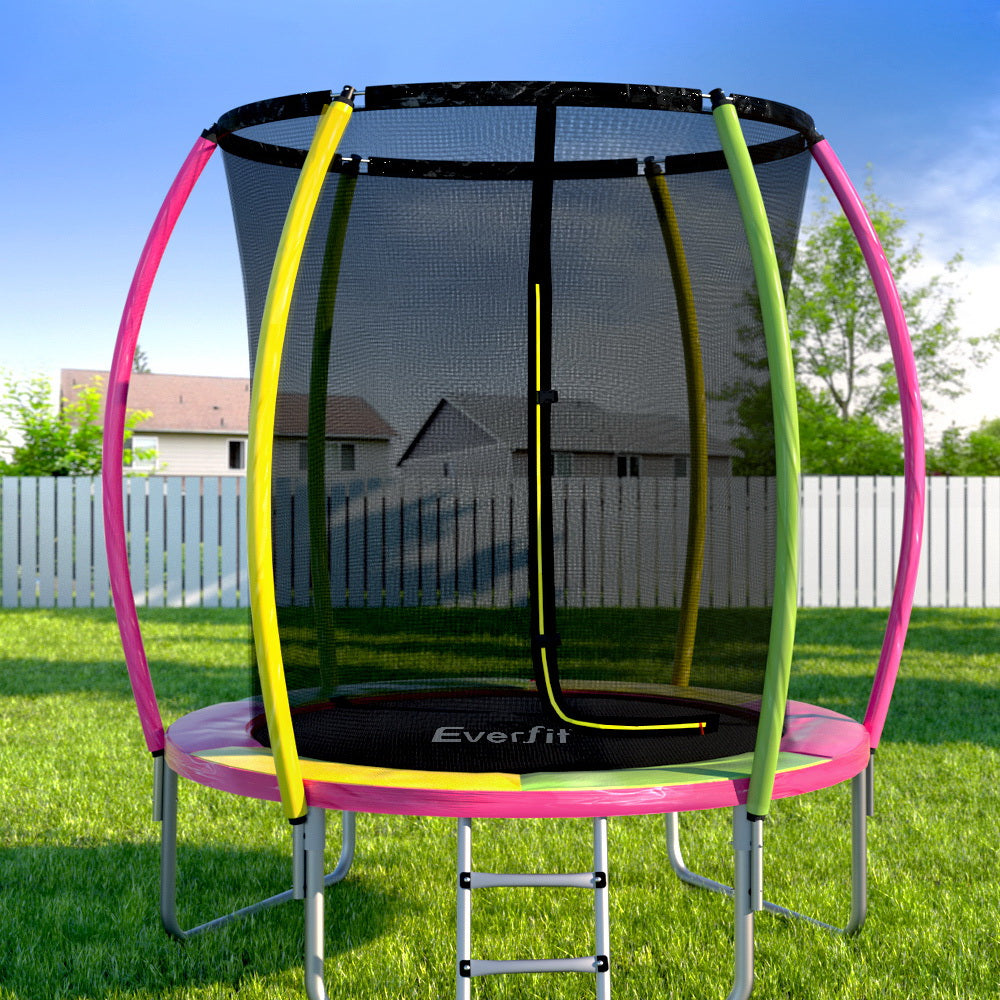 Everfit 6FT Trampoline for Kids w/ Ladder Enclosure Safety Net Rebounder Colors-6