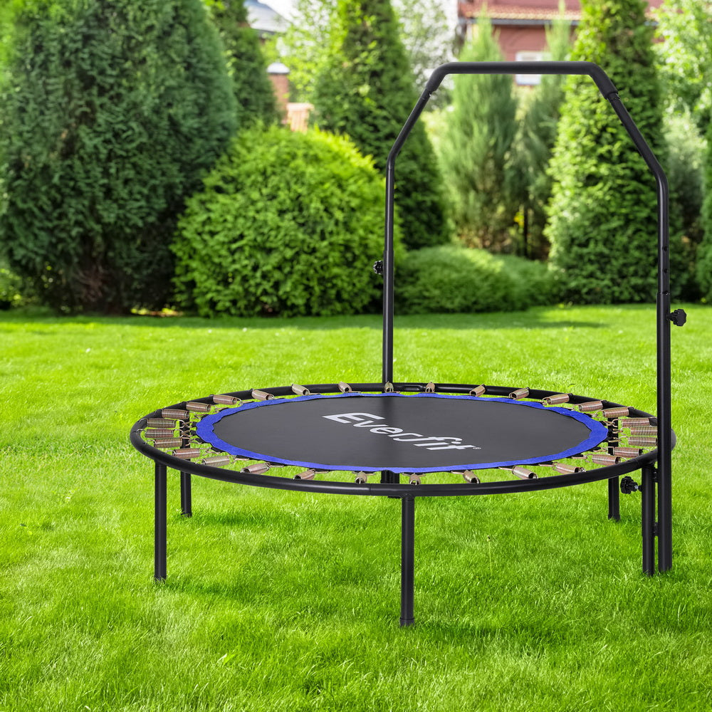Everfit 48inch Round Fitness Trampoline Rebounder Adjustable Handrail Blue-6