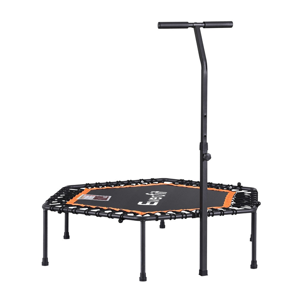 Everfit 51inch Hexagon Fitness Trampoline Rebounder Adjustable Handrail Orange-6