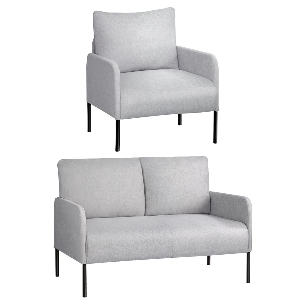 Artiss Armchair 4 Seater Sofa Set Pillow Gery Kane-6