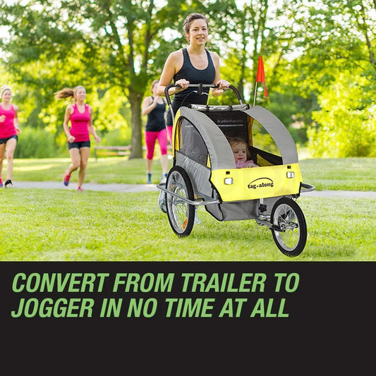 Tag-along Kids Bike Trailer Bicycle Pram Stroller Children Jogger Yellow