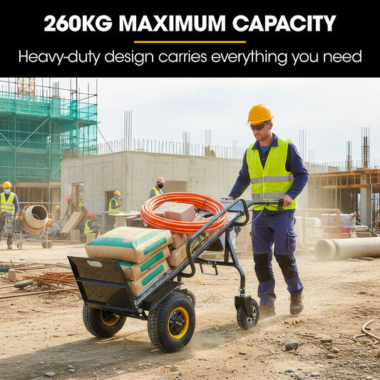 BAUMR-AG 40V Li-ion 260kg Electric Powered Hand Truck Trolley, 400W Brushless motor, Up to 6km/h, 4hr Runtime, Adjustable Width, Folds for Logistics, Moving