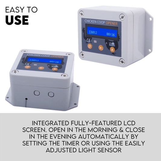 Automatic Chicken Coop Door Opener Cage Closer Timer and Light Sensor