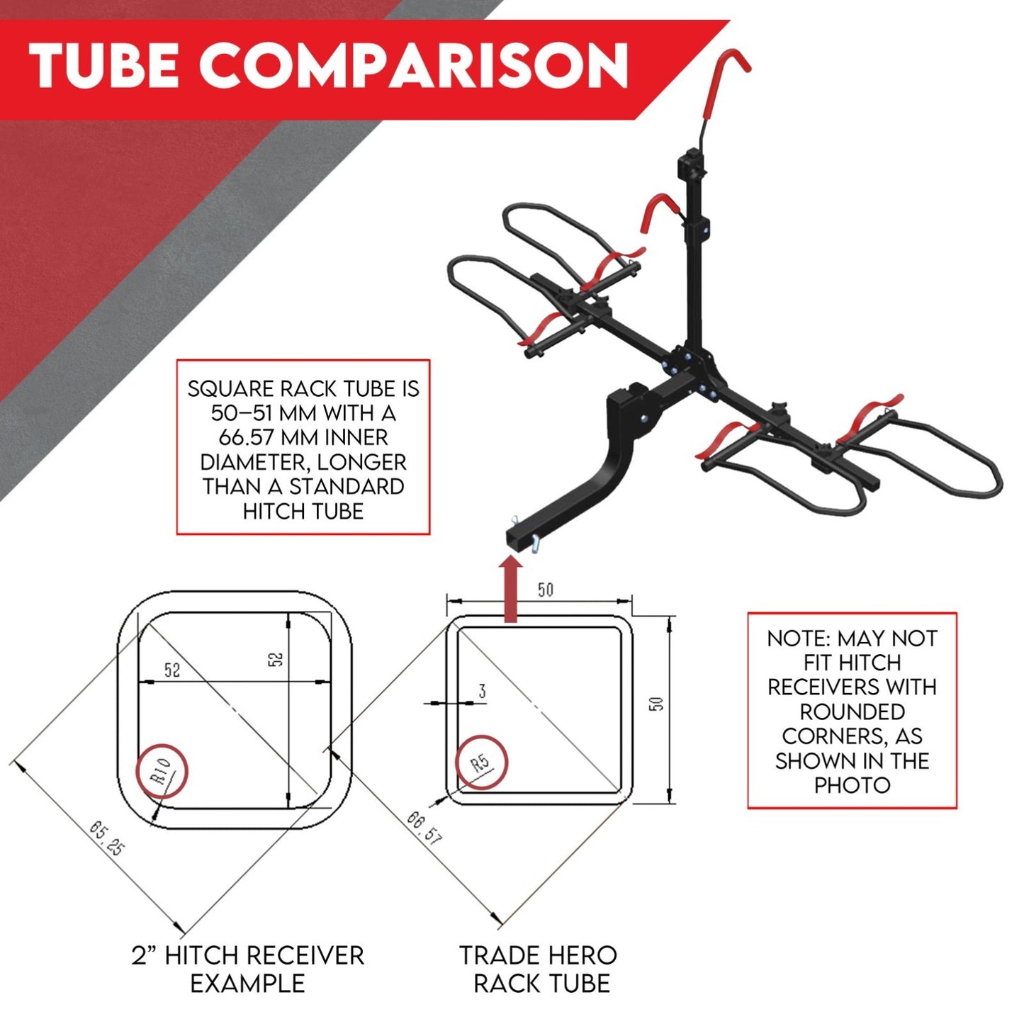 2 Bike Rack for Car SUV Rear Bicycle Holder Carrier Hitch Mount Platform Holder