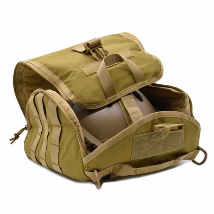 Black Tactical Helmet Bag & Utility Pouch - Padded MOLLE Gear Storage Carrier