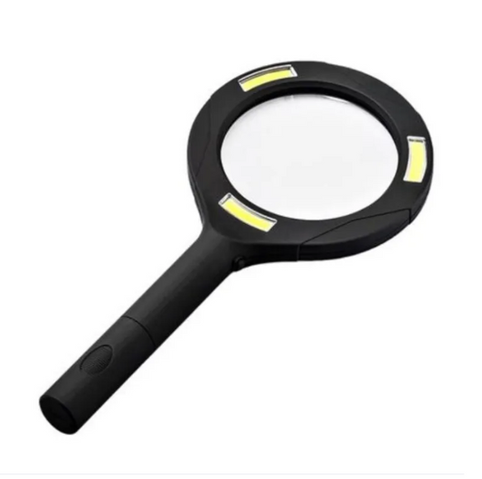 LED Magnifying Glass with COB Light-250 Lumens Glass Lens Ergonomic Handle