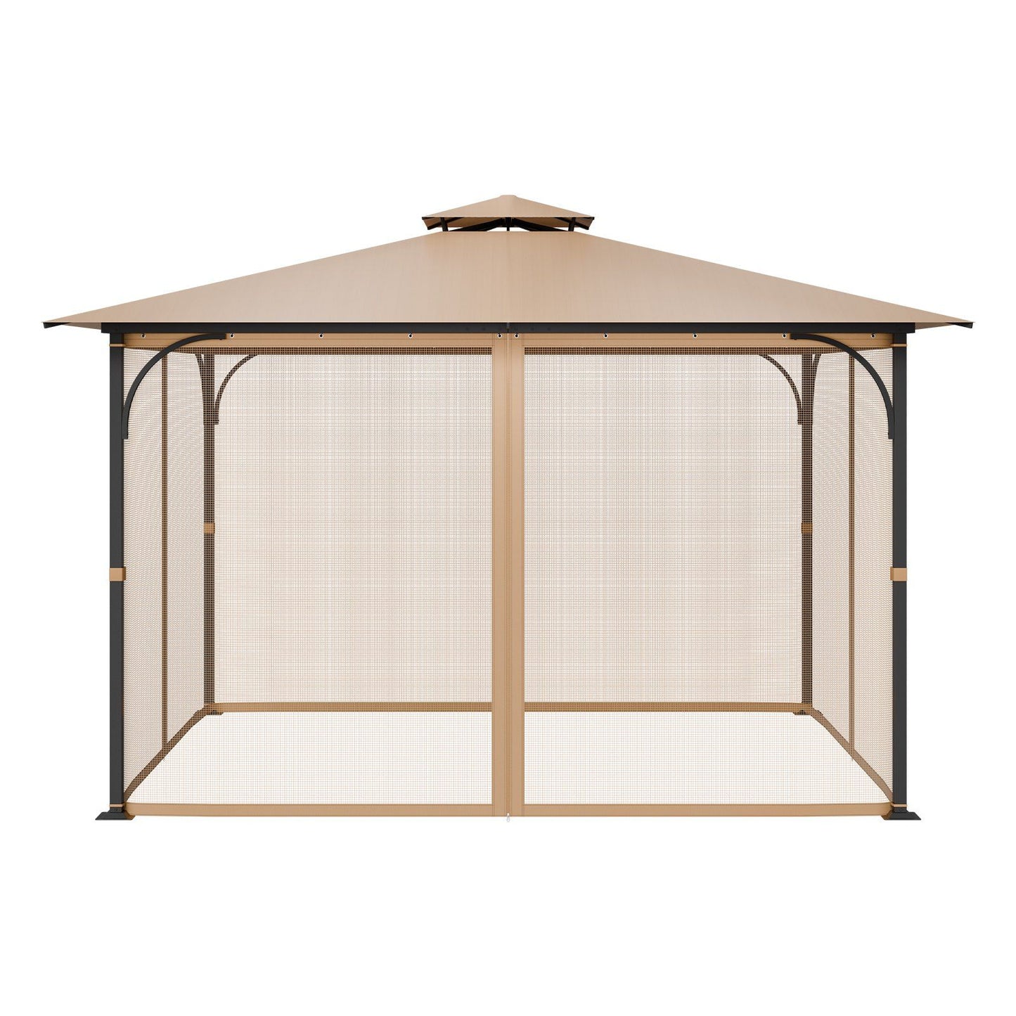 Gazebo Netting Replacement, Fit Most 10 x 12 x 7 FT Gazebo Curtain, Outdoor Garden Net, 4-Panel Sidewall Mesh Net, Patio Midge Netting with Double Zipper, Canopy Screen (Netting Only)