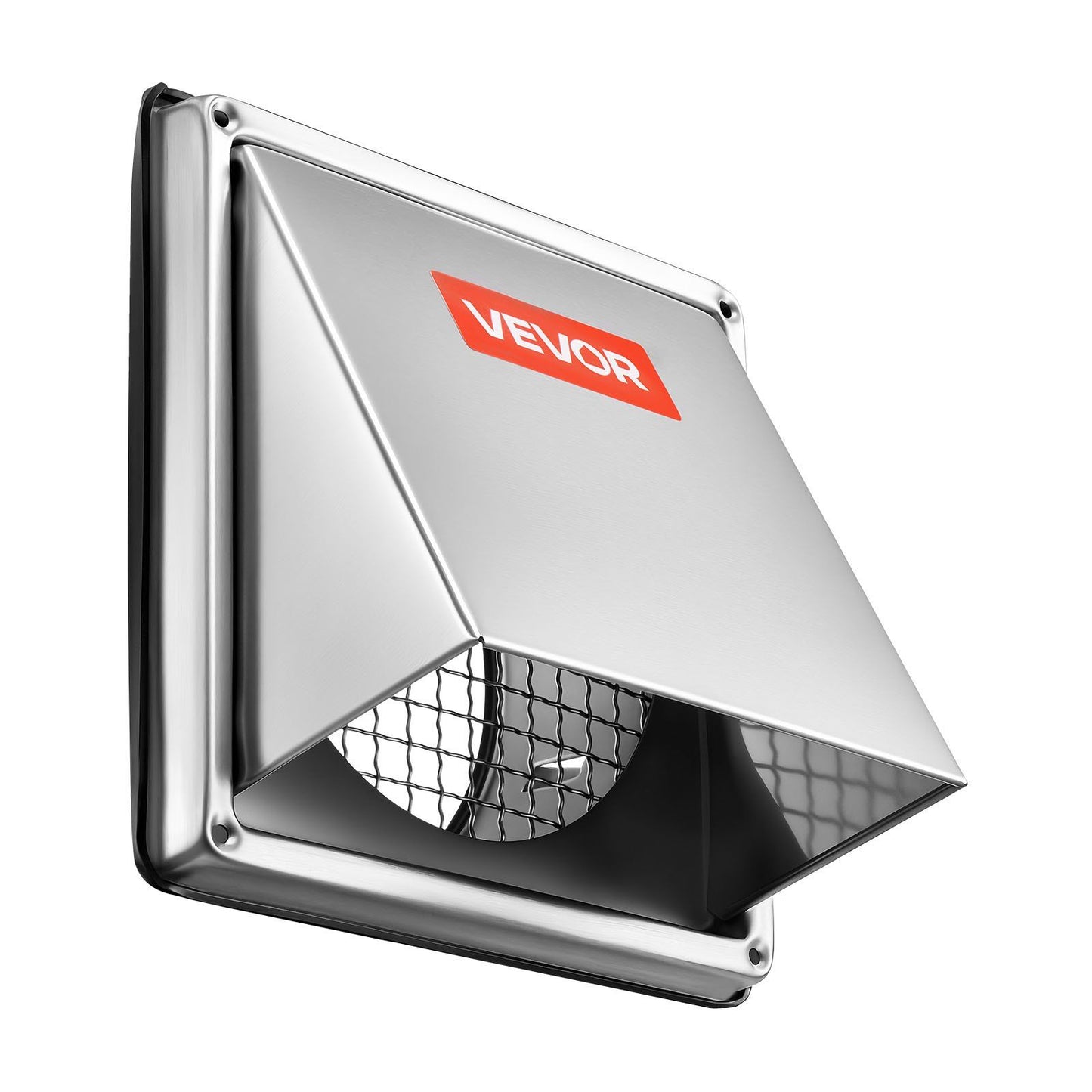 145 mm External Extractor Wall Vent Cover, Square AC Vent Gable Cover, Premium Stainless Steel & with Built-in a Protection Screen, for House,Bathroom,Garage,Kitchen,Basement (1 Pack, Silver)