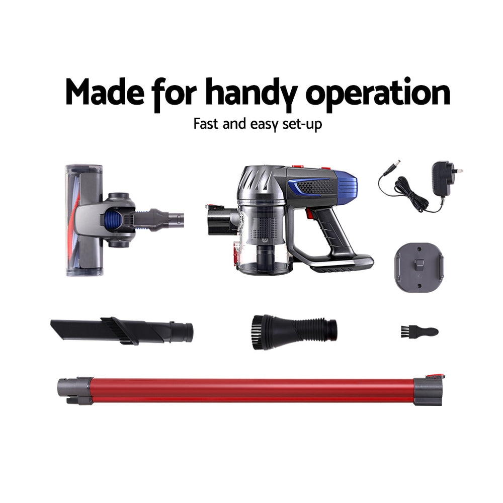 Devanti Stick Vacuum Cleaner Bagless Cordless Red 150W-5