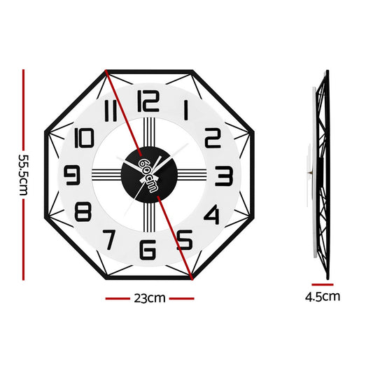 Artiss 60CM Wall Clock Octagon-1
