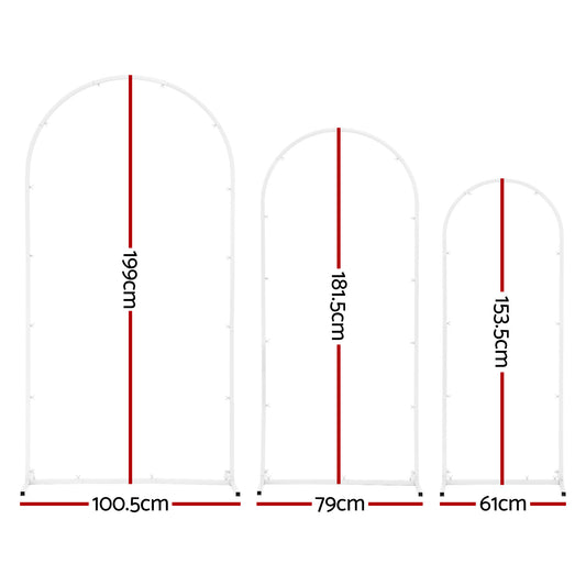 Wedding Arch Backdrop Stand Set of 3 Metal Wedding Arched Frame White, Easy to Assemble, Stable Balloon Arch Standfor Wedding, Baby Shower, Party Decoration-1