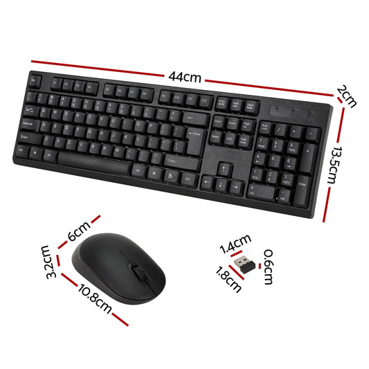 Wireless Keyboard and Mouse Combo Bluetooth Set for PC Laptop Phone Tablet 104 Keys Black-1
