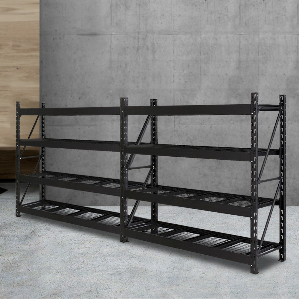 Giantz 4Mx2M Garage Shelving Warehouse Rack Pallet Racking Storage Shelve Black-7