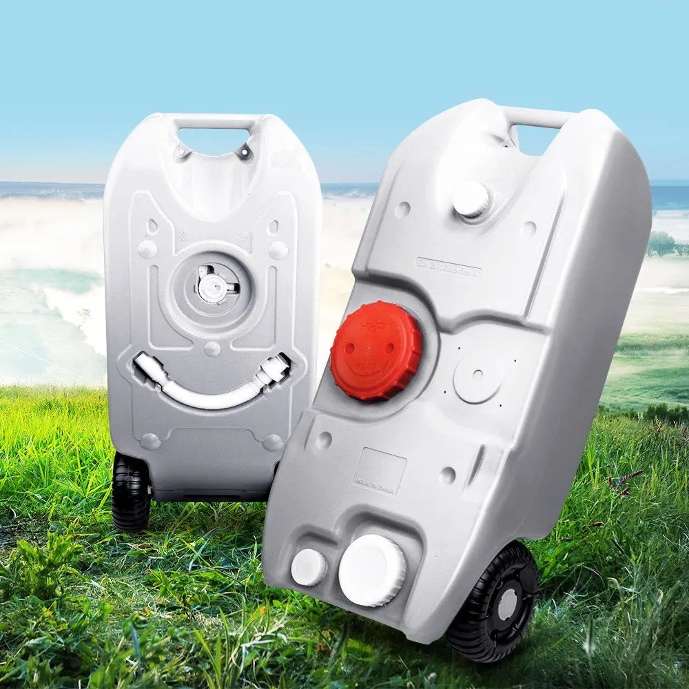 Weisshorn 40L Portable Wheel Water Tank Camping Caravan Storage Grey-6