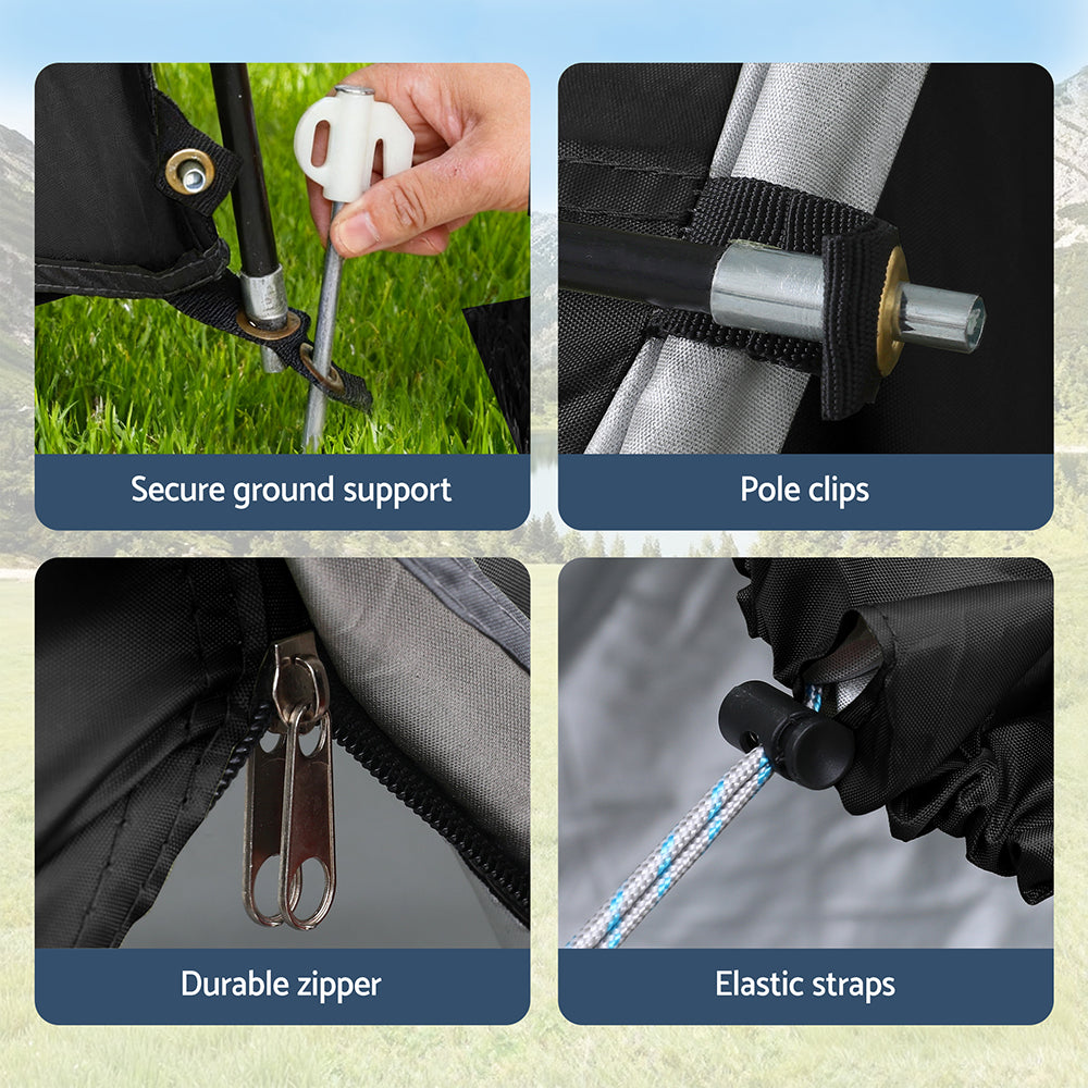 Weisshorn Camping Tent Car SUV Rear Hatchback Tents Canopy Portable Outdoor Family Black-8