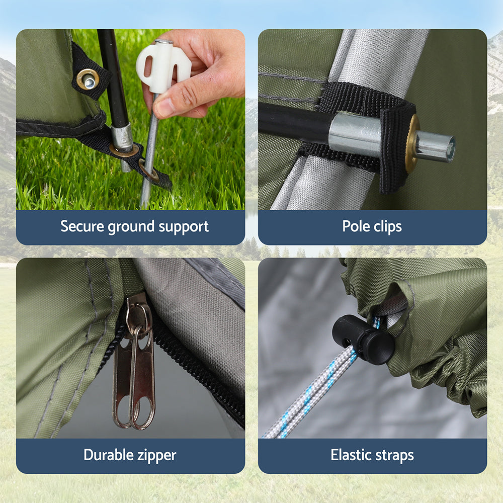 Weisshorn Camping Tent Car SUV Rear Hatchback Tents Canopy Portable Outdoor Family green-8