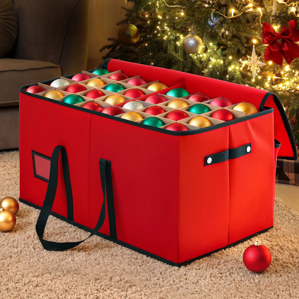 Jingle Jollys Christmas Baubles Storage Box 128 Slots Decor Ornaments Container-6