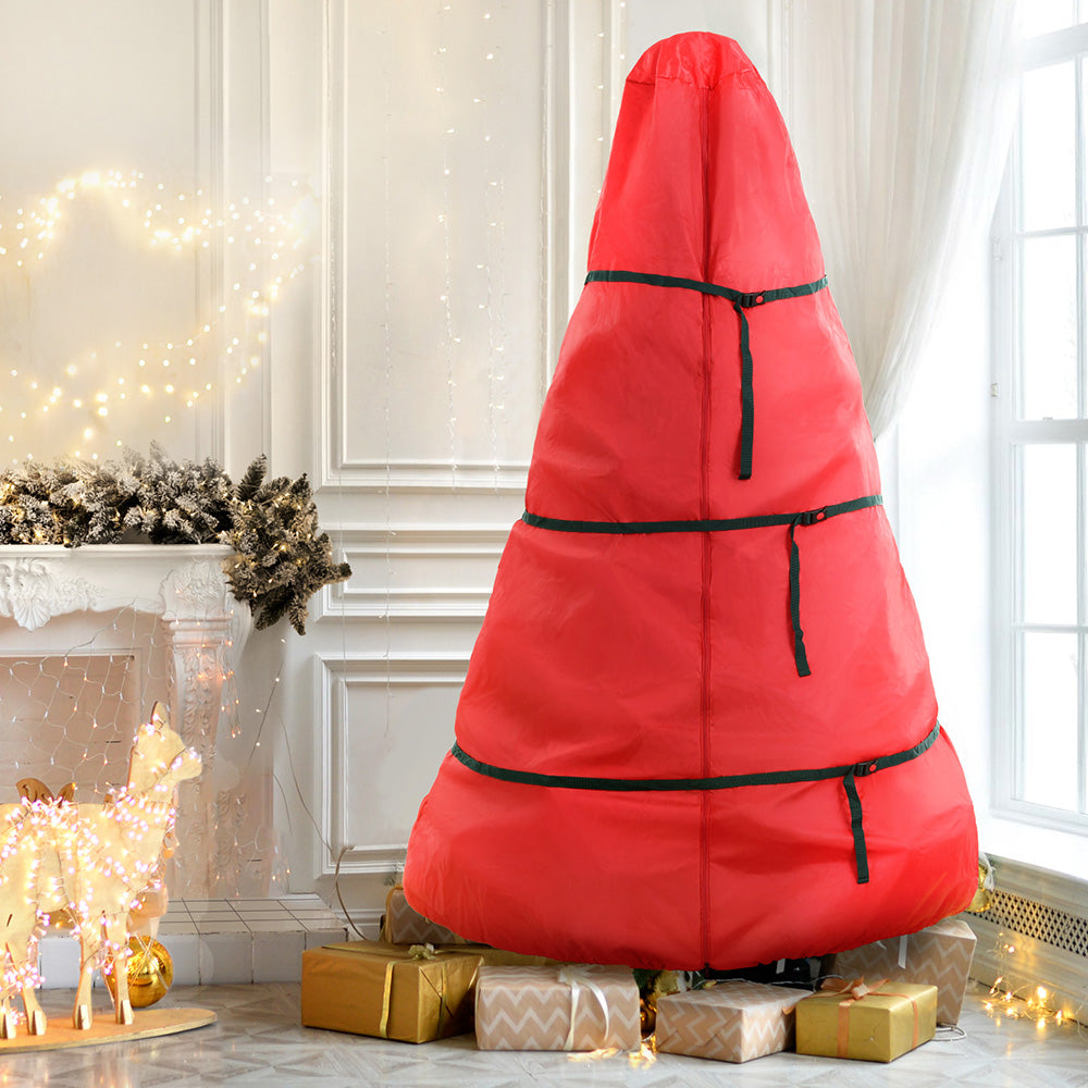 Jingle Jollys Christmas Tree Storage Bag Fits Up to 8ft Tree Xmas Bag Zipper Red-6