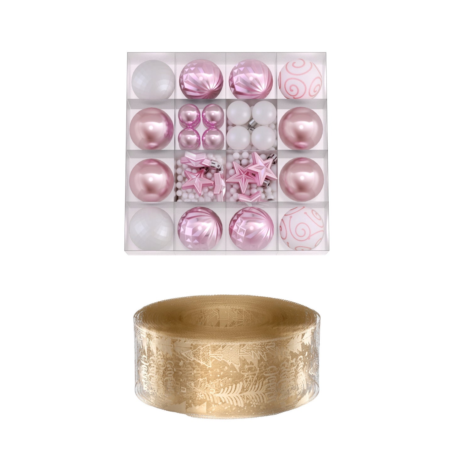 Jingle Jollys Christmas Tree Decoration Set Ribbon Baubles Ornaments Party 34pcs-6