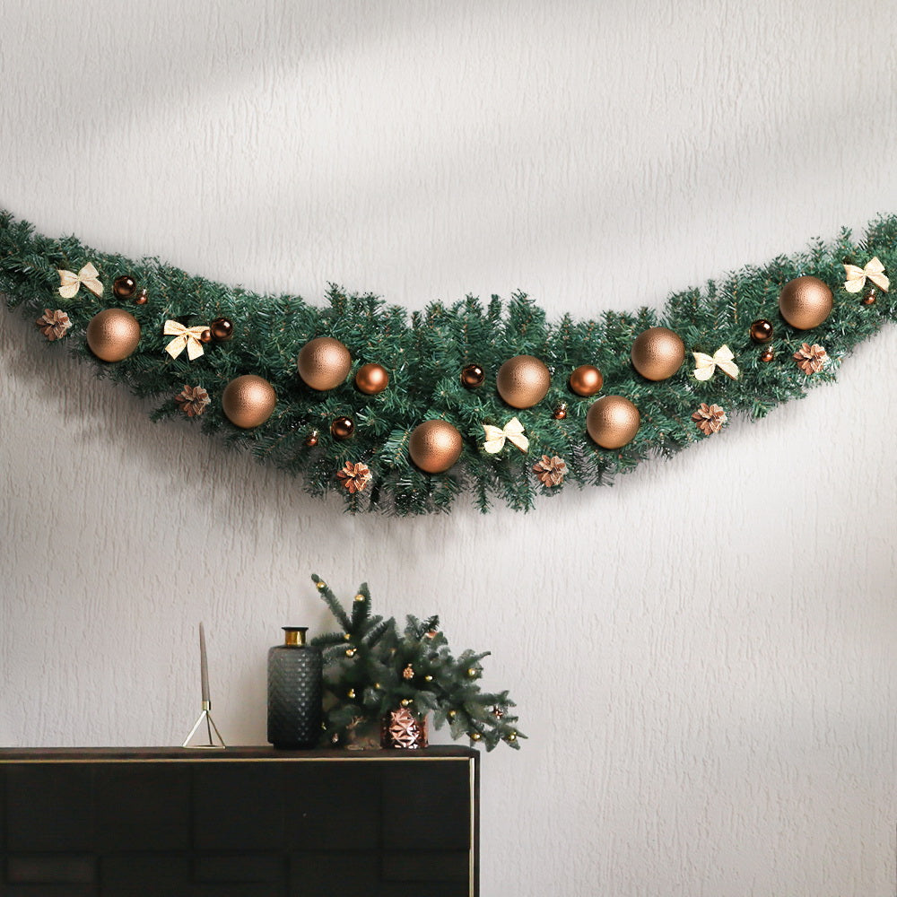 Jingle Jollys 2.4m Christmas Garland Xmas Decorations Green Wedding Party-7