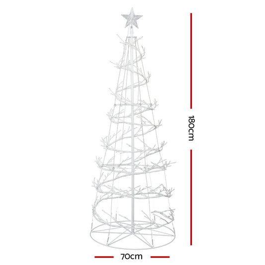 Jingle Jollys Christmas Tree 1.8M 6FT LED Xmas Decoration Cold White Lights-1
