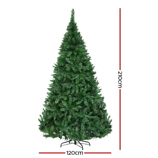 Jingle Jollys Christmas Tree 2.1m Xmas Tree Decorations 1134 LEDs 8 Light Mode-1