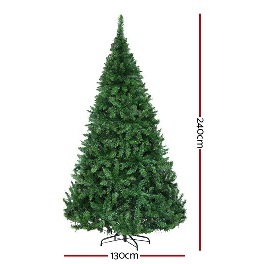 Jingle Jollys Christmas Tree 2.4m Xmas Tree Decorations 1488 LEDs 8 Light Modes-1