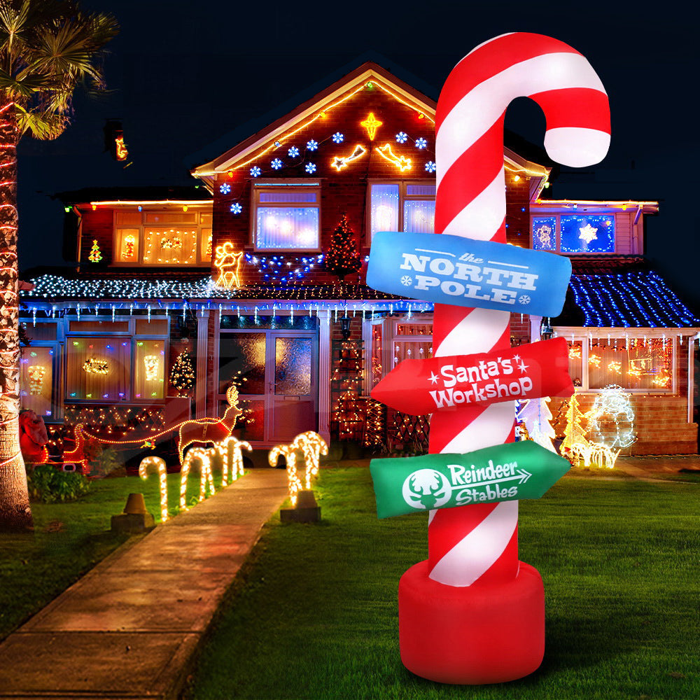 Jingle Jollys Christmas Inflatable Candy Pole 2.4M Illuminated Decorations-7