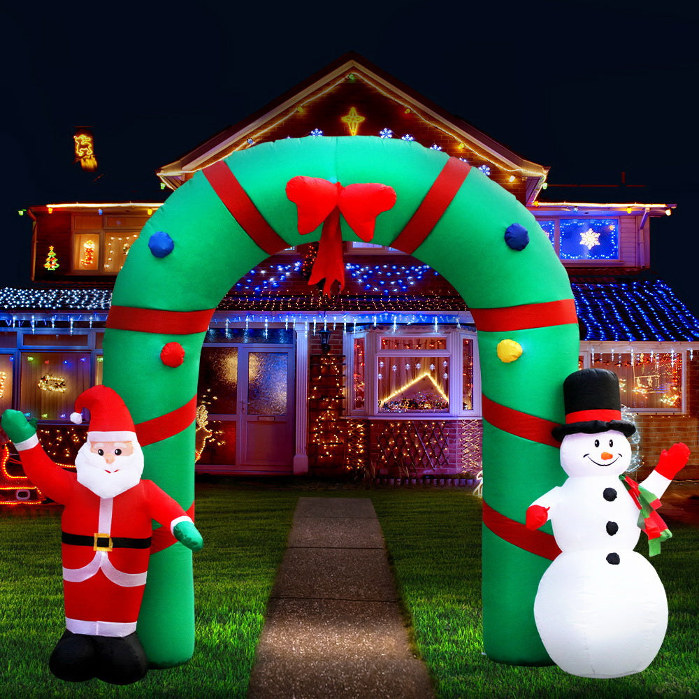 Jingle Jollys Christmas Inflatable Archwary 2.8M Illuminated Decorations-7