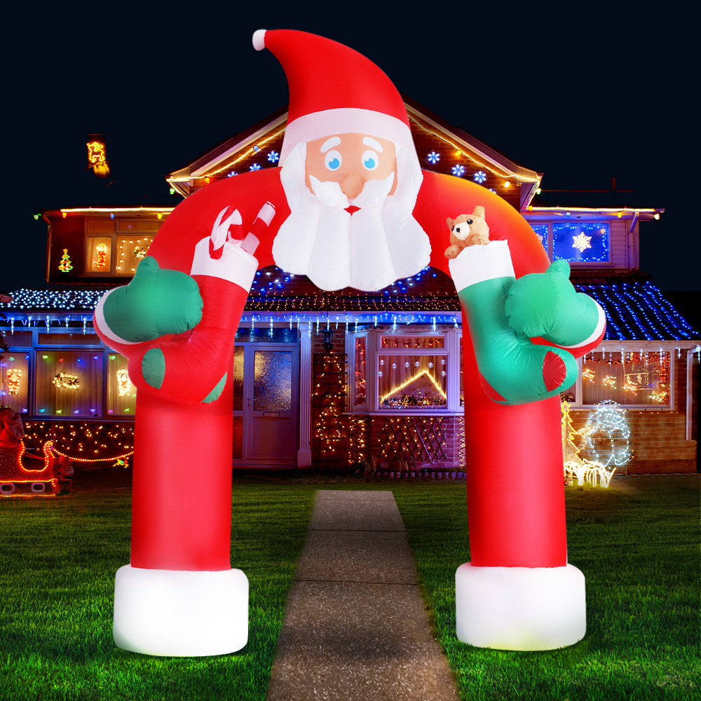 Jingle Jollys Christmas Inflatable Santa Archway 2.3M Outdoor Decorations Lights-7