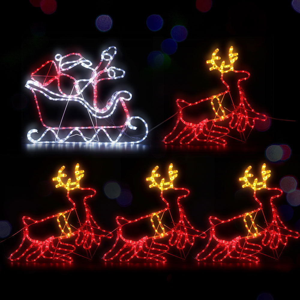 1X Christmas Lights Reindeer Sleigh 806 LED Decorations Jingle Jollys-7