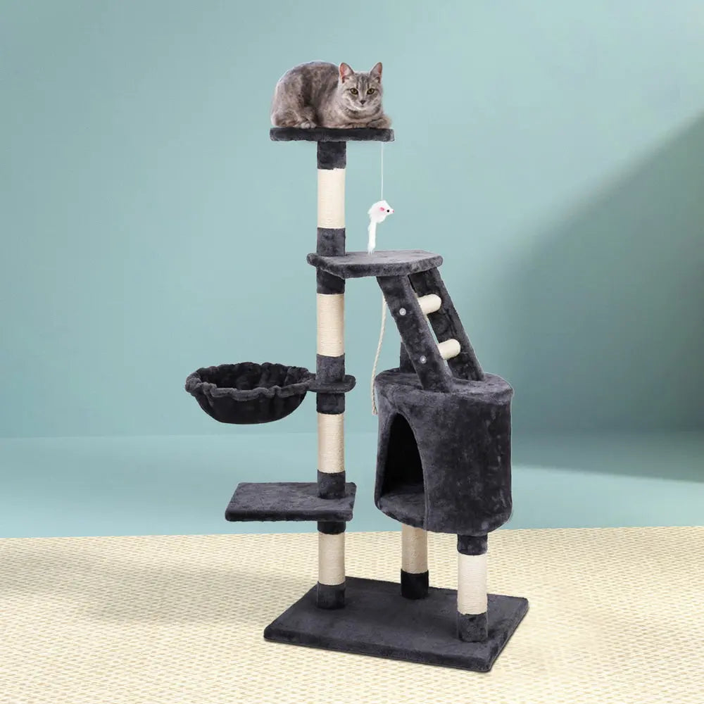 i.Pet Cat Tree 120cm Tower Scratching Post Scratcher Wood Condo House Bed Toys-7