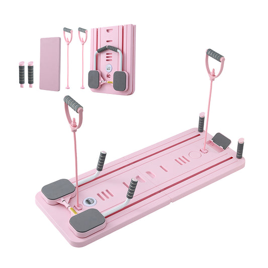 Everfit Pilates Reformer Abdominal Exercise Board Push Up Set Fitness Pink-0