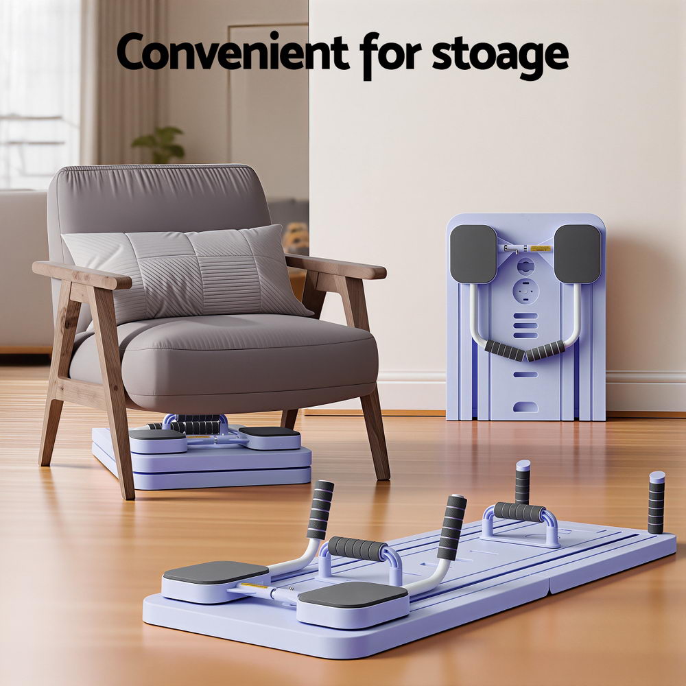 Everfit Pilates Reformer Abdominal Exercise Board Push Up Set Fitness Purple-6