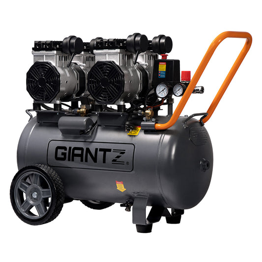 Giantz 50L Air Compressor 200L/min 3.0HP Oil-Free Quiet Electric Portable Air Inflator-0