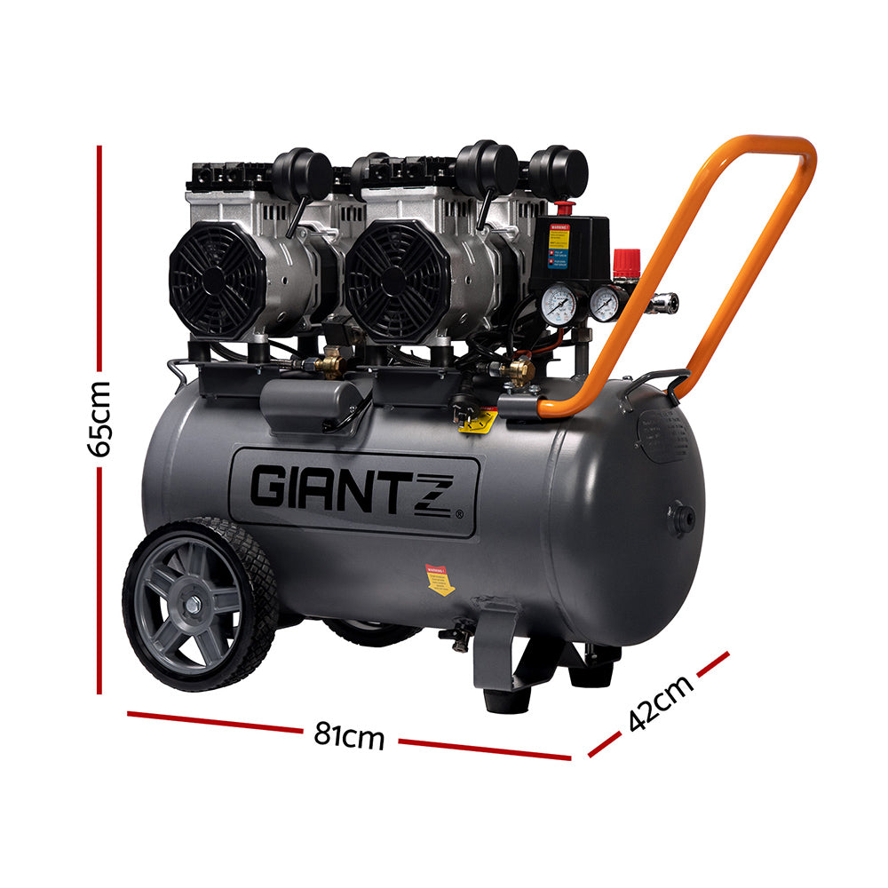 Giantz 50L Air Compressor 200L/min 3.0HP Oil-Free Quiet Electric Portable Air Inflator-1